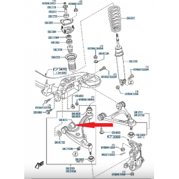 Kit de roulement sphérique pour Mazda MX-5 NC (bague avant du bras de suspension inférieur avant)