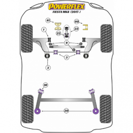Isolateur supérieur de ressort arrière Powerflex  Ford Fiesta MK8 (2017-)