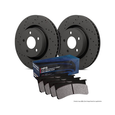 Kit Freins  arriére Hawk- Plaquettes HPS & Disques Talon Rainuré & Percé  Arrière HKC4041.430F -