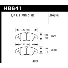 Plaquettes de Frein Avant Hawk PC HB641Z.696