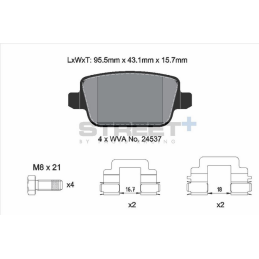 Plaquettes de frein  Arrière Pagid Street+ T8189SP2001