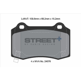 Plaquettes de frein Arrière Focus RS MK1Pagid Street+ T8055SP2001