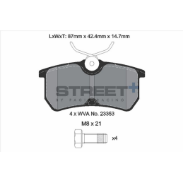 Plaquettes de frein  Avant Focus RS MK1 Pagid Street+ T8170SP2001