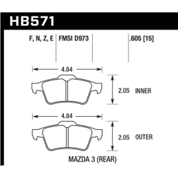 Plaquettes de Frein Arrière Hawk HPS HB571F.605
