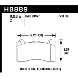 Plaquettes de Frein Avant Hawk HP Plus HB889N.550