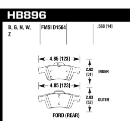 Plaquettes de Frein Arrière Hawk DTC-30 HB896W.568