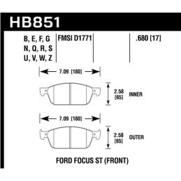 Plaquettes de Frein Avant Hawk HP Plus HB851N.680