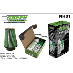 Kit d’entretien spécial pour filtre à air en fibre de coton vert ref NH01