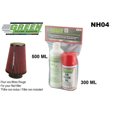 Kit d’entretien spécial pour filtre à air en fibre de coton Rouge ref NH040