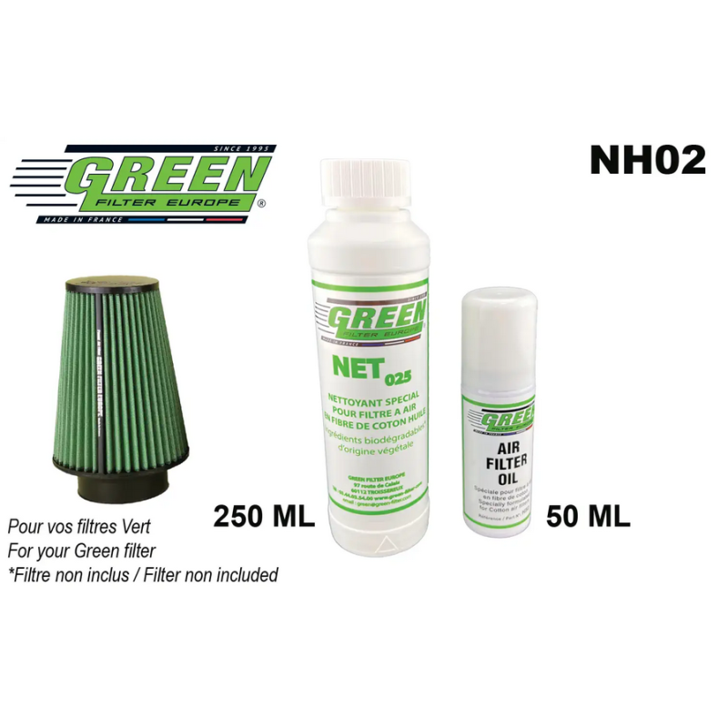 Kit d’entretien spécial pour filtre à air en fibre de coton ref NH02 ref. NH02