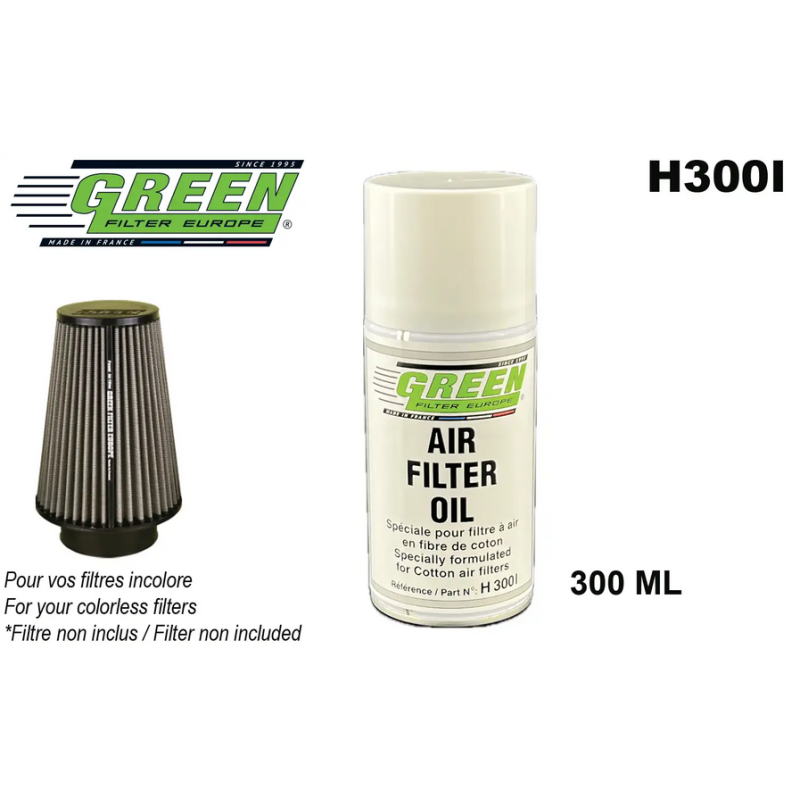Huile d’imprégnation Incolore spéciale pour filtre à air en fibre de coton ref H300I
