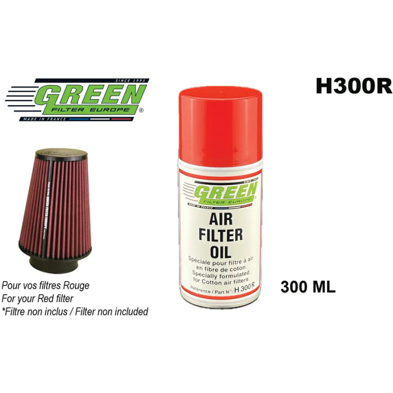 Huile d’imprégnation Rouge spéciale pour filtre à air en fibre de coton ref H300R