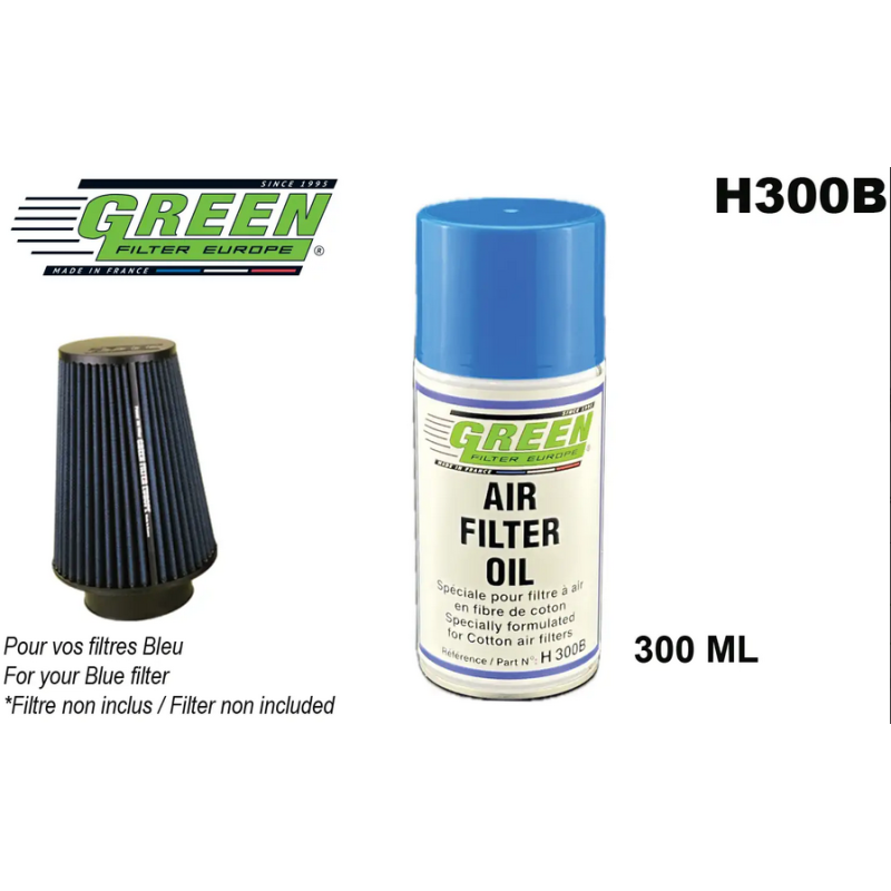 Huile d’imprégnation Bleu spéciale pour filtre à air en fibre de coton ref H300B