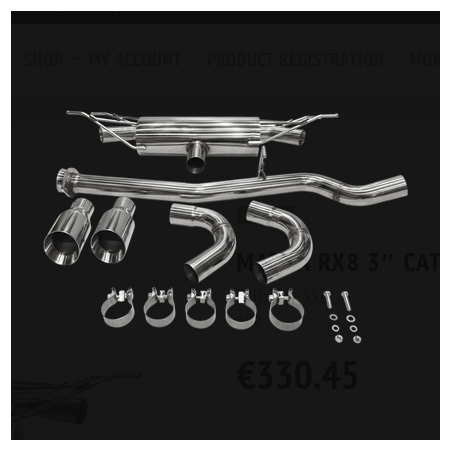 Ligne d'échappement sport « Catback » de 3 pouces Mazda RX-8