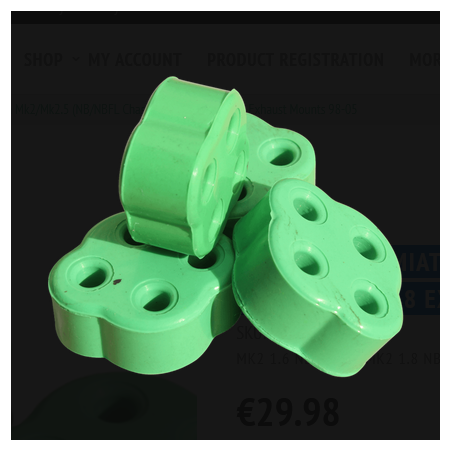 Silentblocs d'échappement pour Mazda MX-5 / Miata Mk2/Mk2.5 (châssis NB/NBFL) 1.6/1.8 (1998-2005)