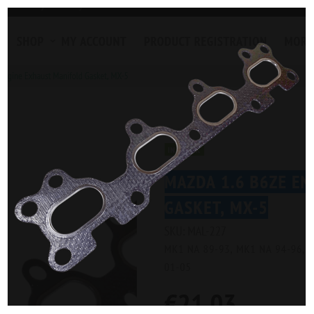 Joint de collecteur d'échappement moteur Mazda 1.6 B6ZE (MX-5)