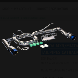 Ligne d'échappement (catback) pour Mazda MX-5/Miata NB 1.6/1.8 avec doubles sorties à embouts brûlés