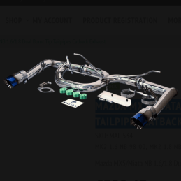 Ligne d'échappement (catback) pour Mazda MX-5/Miata NB 1.6/1.8 avec doubles sorties à embouts brûlés