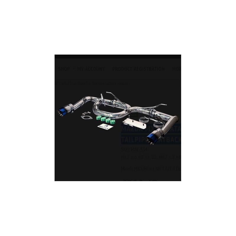 Ligne d'échappement (catback) pour Mazda MX-5/Miata NB 1.6/1.8 avec doubles sorties à embouts brûlés