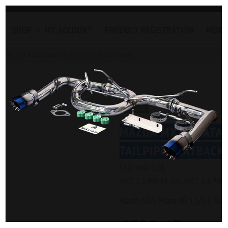 Ligne d'échappement (catback) pour Mazda MX-5/Miata NB 1.6/1.8 avec doubles sorties à embouts brûlés