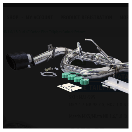 Echappement « cat-back » avec double sortie 4 pouces en fibre de carbone Mazda MX-5 NB (1.6/1.8)