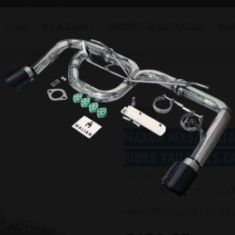 Echappement « cat-back » avec double sortie 4 pouces en fibre de carbone Mazda MX-5 NB (1.6/1.8)