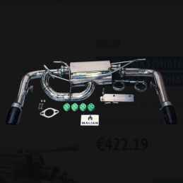 Ligne d'échappement après catalyseur (catback) avec résonateur et sorties doubles en carbone Mazda MX-5/Miata NB (1.6/1.8)