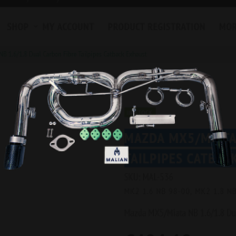 Ligne d'échappement « cat-back » avec double sortie en fibre de carbone Mazda MX-5/Miata NB (1.6/1.8)