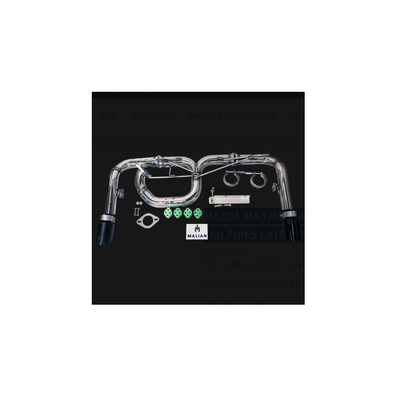 Ligne d'échappement « cat-back » avec double sortie en fibre de carbone Mazda MX-5/Miata NB (1.6/1.8)