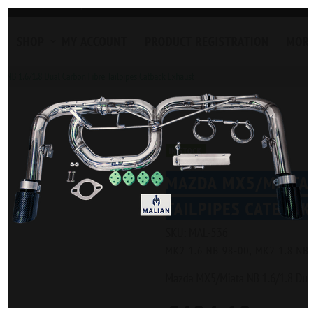 Ligne d'échappement « cat-back » avec double sortie en fibre de carbone Mazda MX-5/Miata NB (1.6/1.8)