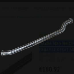 Échappement Decat Midpipe Mazda MX5 Mk2/Mk2.5 1.6/1.8 GT25/28 Turbo