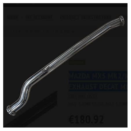 Échappement Decat Midpipe Mazda MX5 Mk2/Mk2.5 1.6/1.8 GT25/28 Turbo