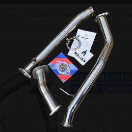 Tube central d'échappement à haut débit pour Mazda MX-5/Miata Mk2 (NB) 1.6/1.8 (1998-2000)