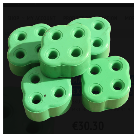 Silencieux arrière (cat-back) Mazda MX-5 Mk1 1.6 ou 1.8 – Silentblocs d'échappement en polyuréthane verts