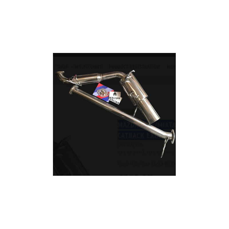 Ligne d'échappement « Cannon » (cat-back) JDM Mazda MX-5/Miata NA 1.6/1.8 (1989-1996)