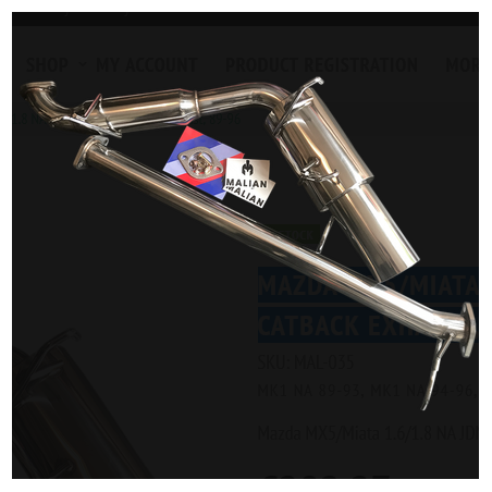 Ligne d'échappement « Cannon » (cat-back) JDM Mazda MX-5/Miata NA 1.6/1.8 (1989-1996)