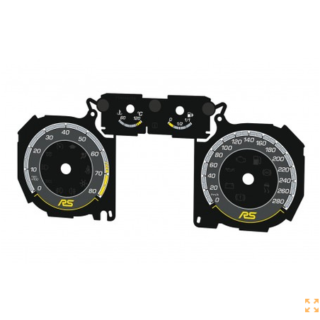 FORD FOCUS MK2 STYLE RS – FONDS DE COMPTEUR PERSONNALISÉS / HABILLAGES DE TABLEAU DE BORD