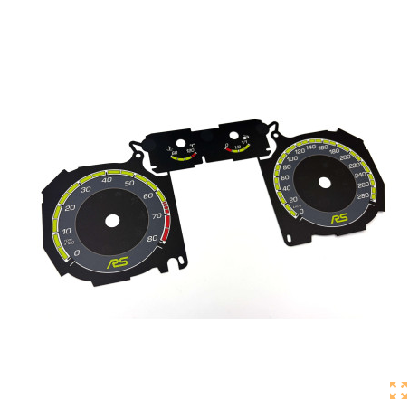 Kopie van FORD FOCUS MK2 STYLE RS – FONDS DE COMPTEUR PERSONNALISÉS / HABILLAGES DE TABLEAU DE BORD