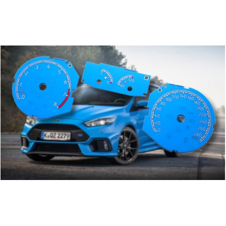 Ford Focus MK3 ST – Fonds de compteur de remplacement (coloris RS personnalisé) – Conversion de MPH en km/h
