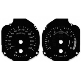 Fonds de compteurs de remplacement style origine Ford Mustang (2015+) – Conversion MPH vers km/h