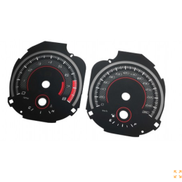 Fonds de compteur personnalisés style ROUSH pour Ford Mustang (modèles 2015+) – conversion MPH en km/h