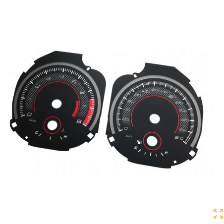 Fonds de compteur personnalisés style ROUSH pour Ford Mustang (modèles 2015+) – conversion MPH en km/h