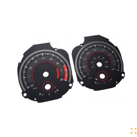 cadrans de remplacement pour compteur de vitesse et jauges style ROUSH (graduation en MPH)  Ford Mustang (modèles 2015+)