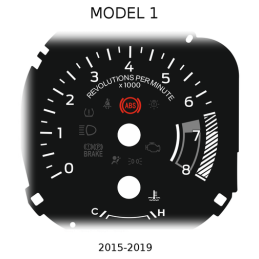 fonds de compteurs de remplacement personnalisés (conversion MPH en km/h) Ford Mustang (à partir de 2015)
