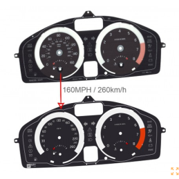 Volvo C70 2009-2013 – Fond de compte-tours de remplacement – ​​conversion de MPH en km/h