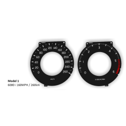 Volvo S60, S80, XC60, XC70 (avant restylage) – Fond de compteur de remplacement – ​​conversion de MPH en km/h