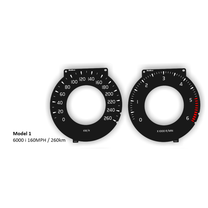 Volvo S60, S80, XC60, XC70 (avant restylage) – Fond de compteur de remplacement – ​​conversion de MPH en km/h