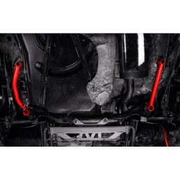Barre anti-rapprochement inférieure arrière en aluminium rouge Ford Focus MK2 MK3