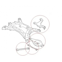 Silentblocs Bras de suspension arrière et bagues de barre anti-roulis Nissan 350Z Z33 (2002-2009) Silentblocs Bras de suspension arrière et bagues de barre anti-roulis Nissan 350Z Z33 (2002-2009)