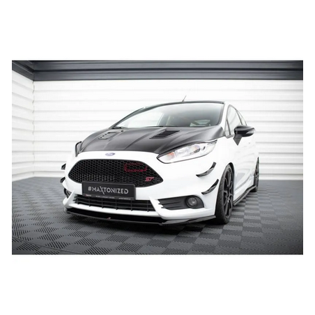 Lame Du Pare-Chocs Avant (Cupra) Maxton - Ford Fiesta ST Mk7 FL Noir Brillant